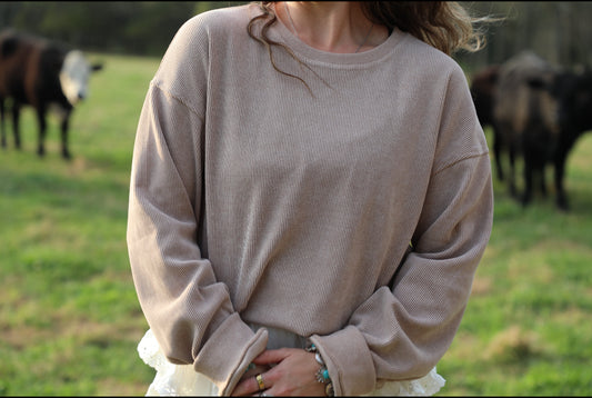 Hollow Ridge Knit Pullover