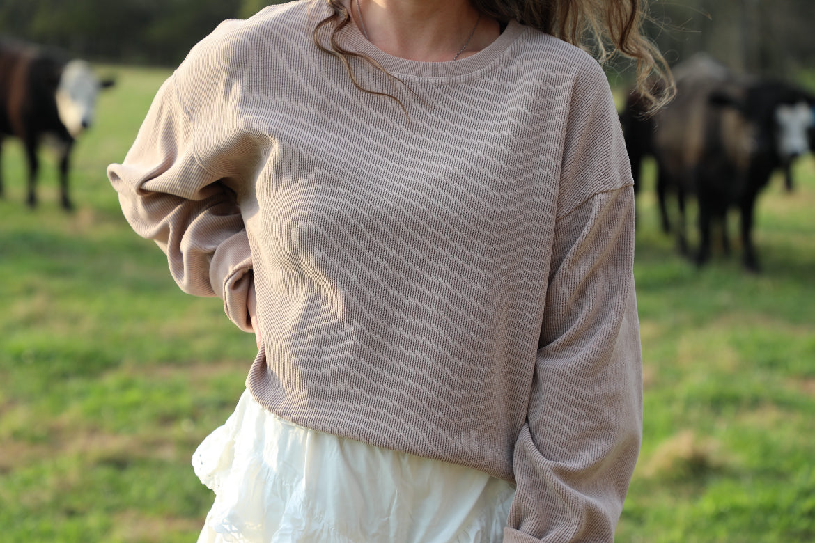 Hollow Ridge Knit Pullover