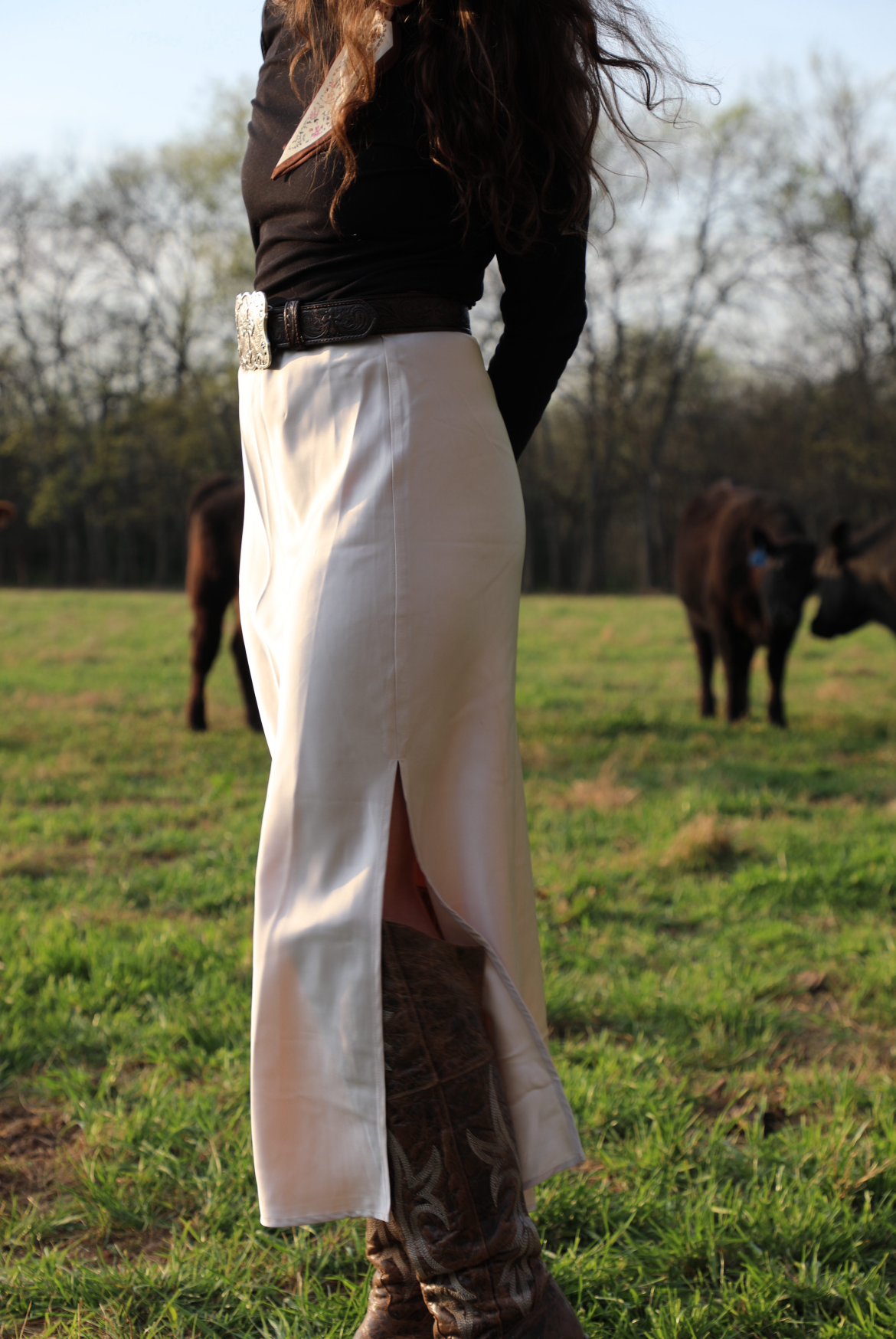 Golden Hour Satin Skirt