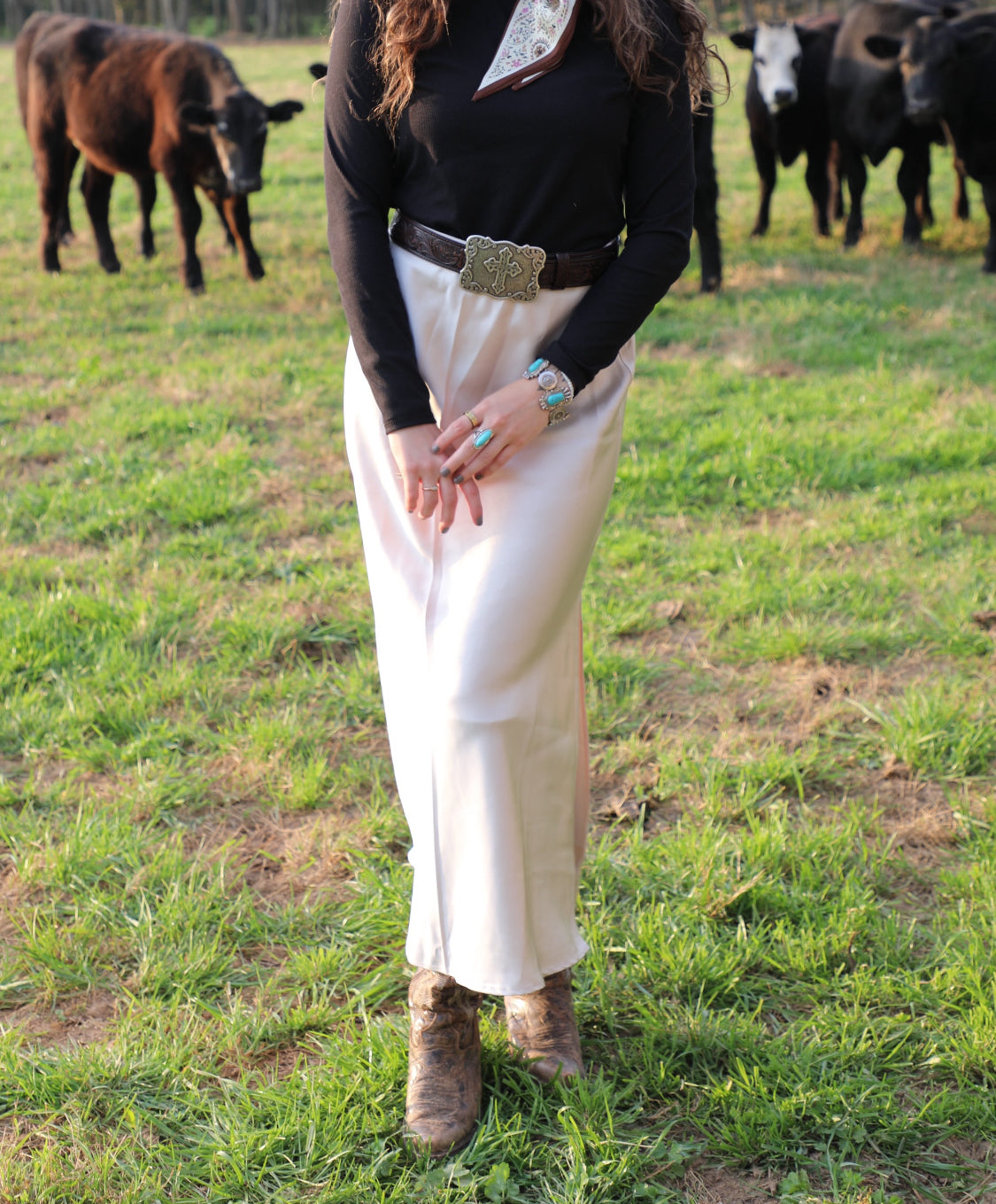 Golden Hour Satin Skirt